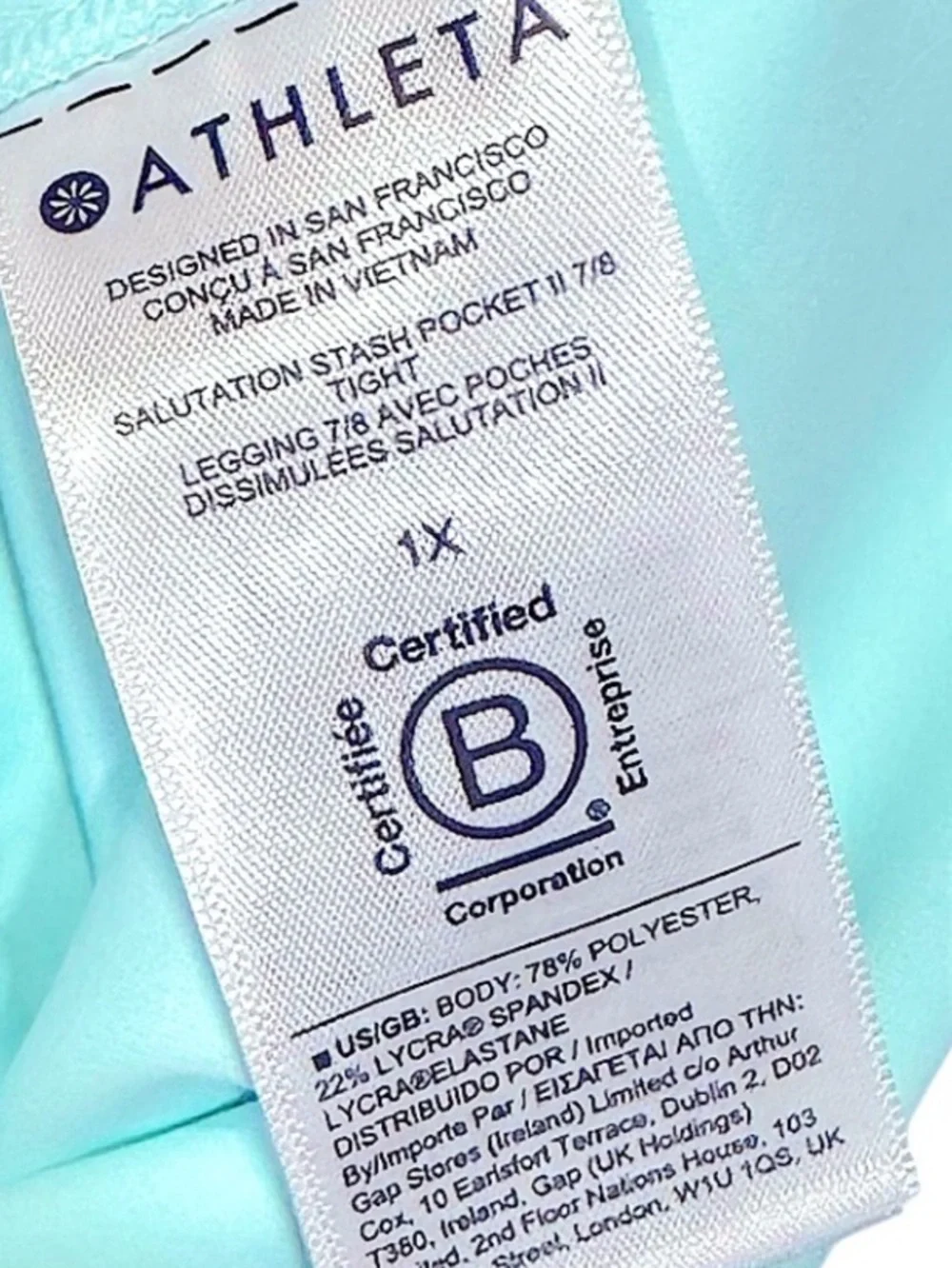 ATHLETA Salutation Stash Pocket II 7/8 Tight Legging Activewear Sport NWT 1X